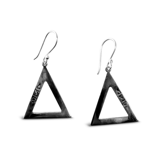 Pyramid Earrings (Black Symbols)